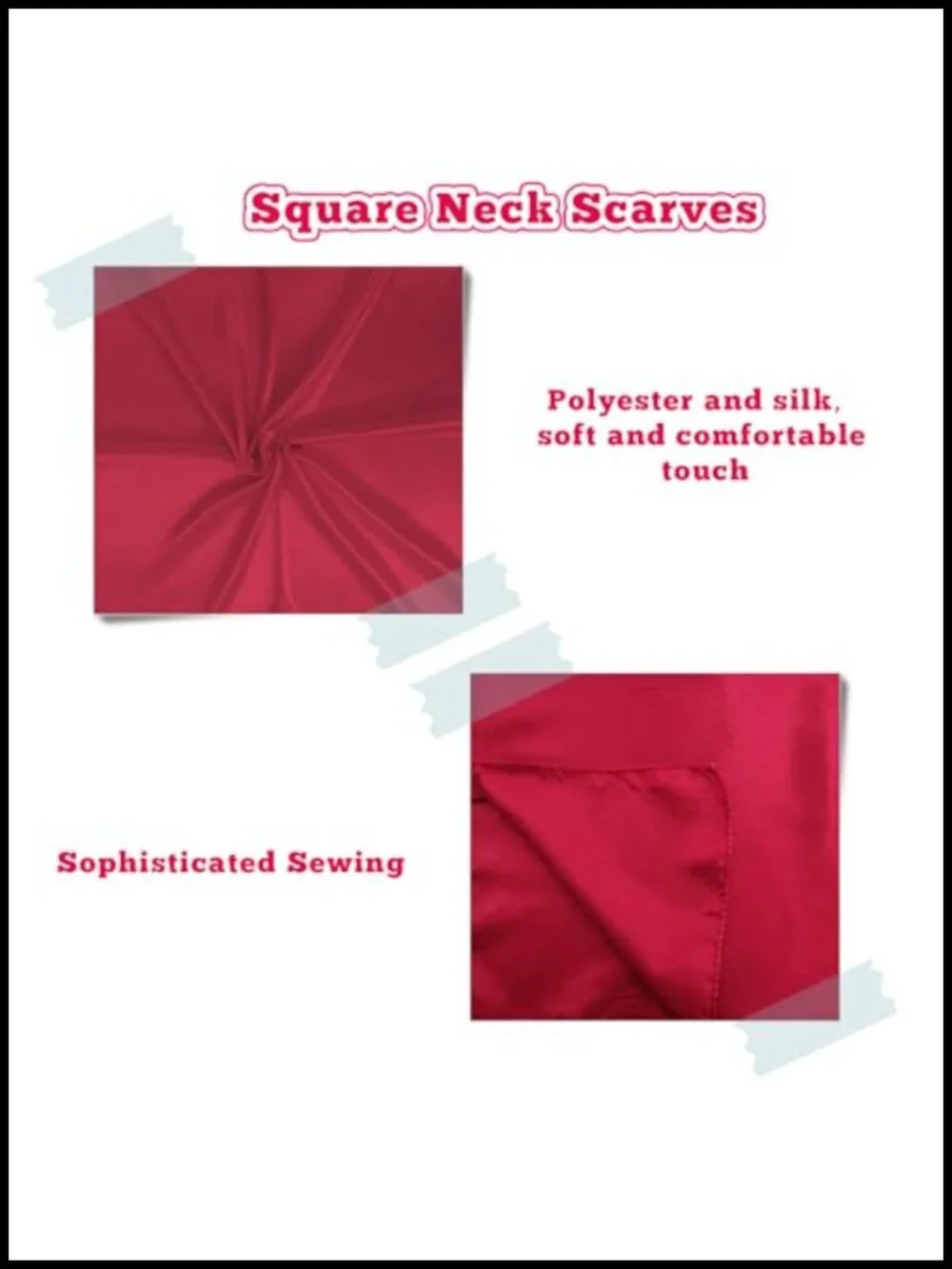 15 Pcs Womens Square Neck Scarf Mixed Solid Color Retro Satin Scarves Head